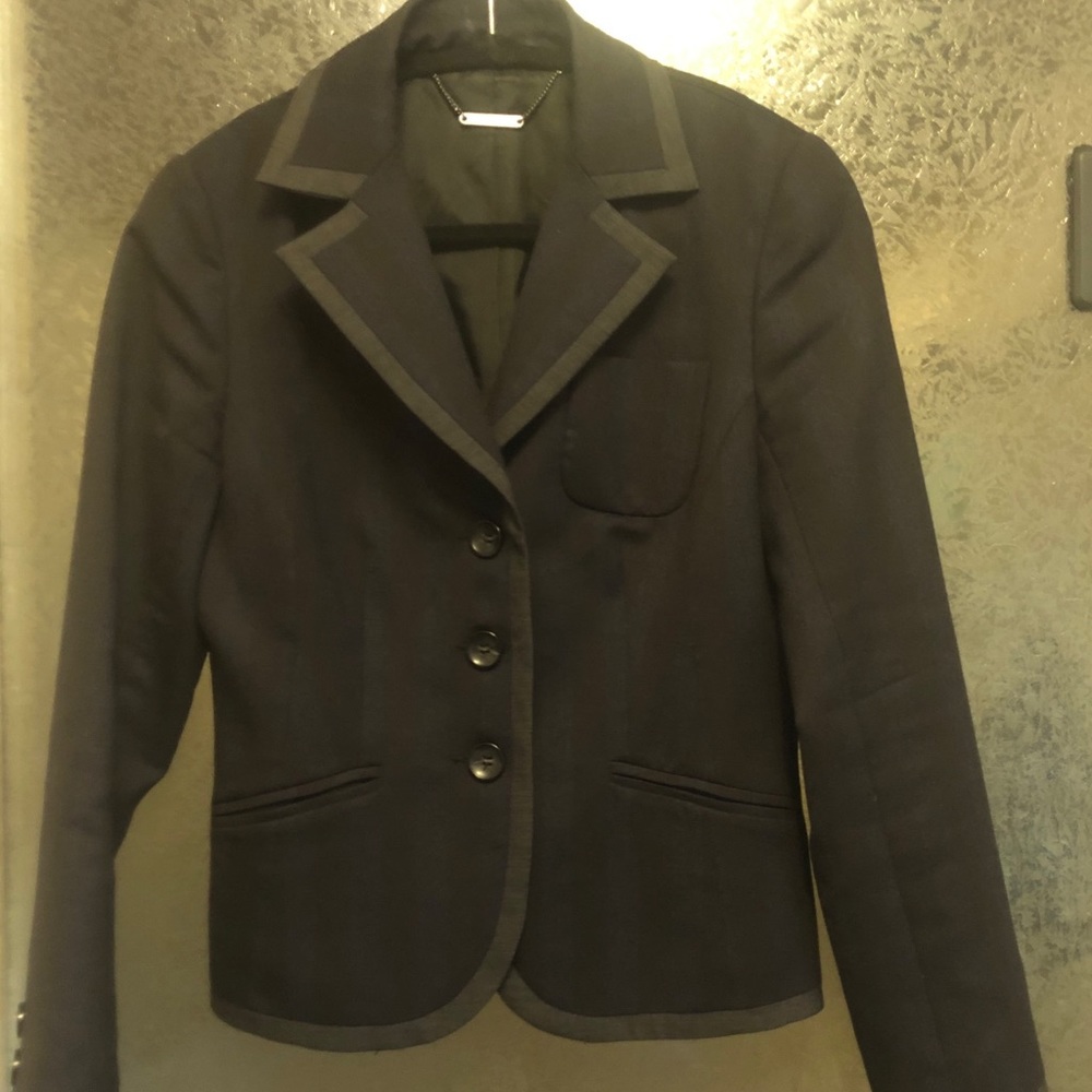 Trina Turk Gray Striped Blazer